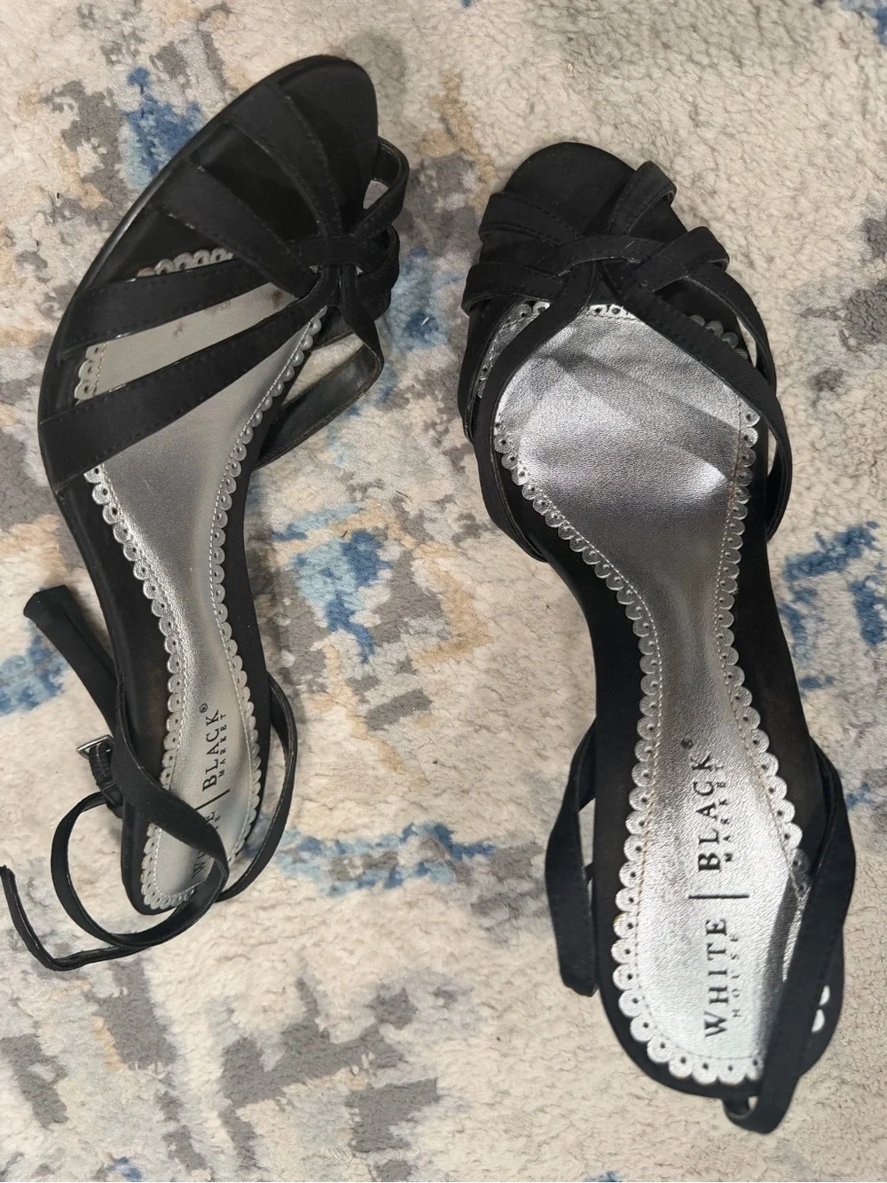 White House Black Market Black Strappy Dress Sandals